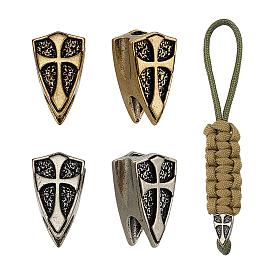 4шт 2 цвета латунные европейские бусины, бусины с большим отверстием, щит с крестом