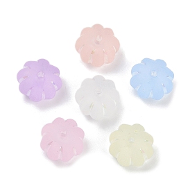 Матовые прозрачные акриловые бусины, тыква, серебристого металла, обвитыми, с покрытием AB цвета