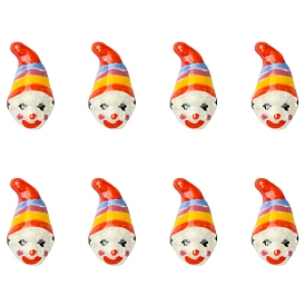 8шт. фарфоровые бусины ручной работы, клоун, напечатанный