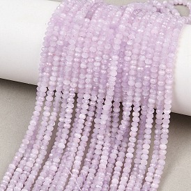 Нити из граненых ронделей из натурального кунцита