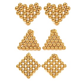 304 Stainless Steel Stud Earrings for Women, Real 18K Gold Plated