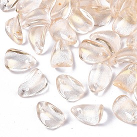 Прозрачные брызги окрашенные стеклянные подвески, с блеском порошок, Petaline