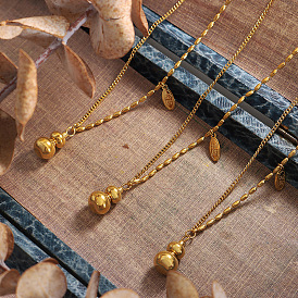 Boho Style Gourd Pendant Necklace Bracelet Anklet Jewelry Set