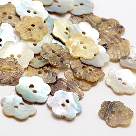 2-Hole Flower Mother of Pearl Buttons, Akoya Shell Button