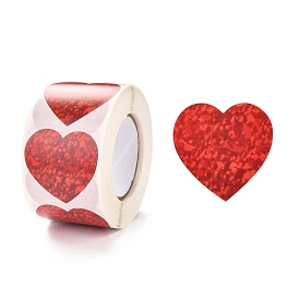Valentine's Day Themed Self-Adhesive Stickers, Heart Roll Sticker, for Party Decorative Presents