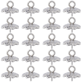 120шт. нержавеющая сталь скобы для крепления колышков, подвесные поручительства для половины просверленных бус, 8-лепесток, цветок