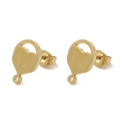 Ion Plating(IP) 304 Stainless Steel Stud Earring Findings, Balloon