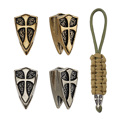 4шт 2 цвета латунные европейские бусины, бусины с большим отверстием, щит с крестом