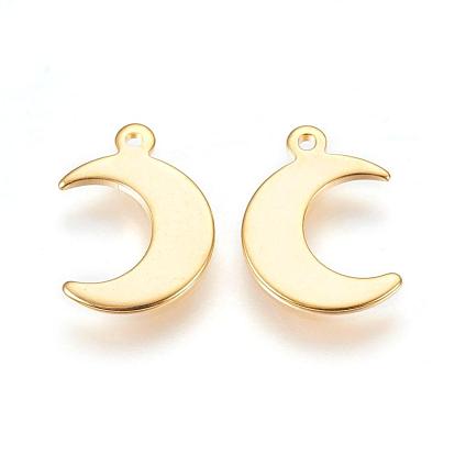 304 Stainless Steel Charms, Moon