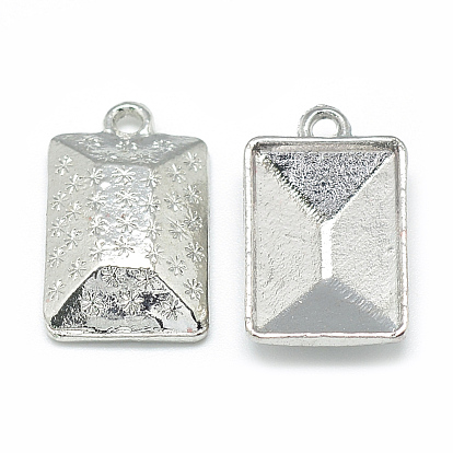 Alloy Pendant Rhinestone Settings, Rectangle