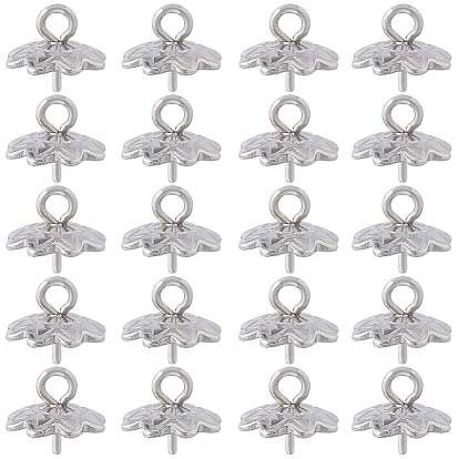 120шт. нержавеющая сталь скобы для крепления колышков, подвесные поручительства для половины просверленных бус, 8-лепесток, цветок
