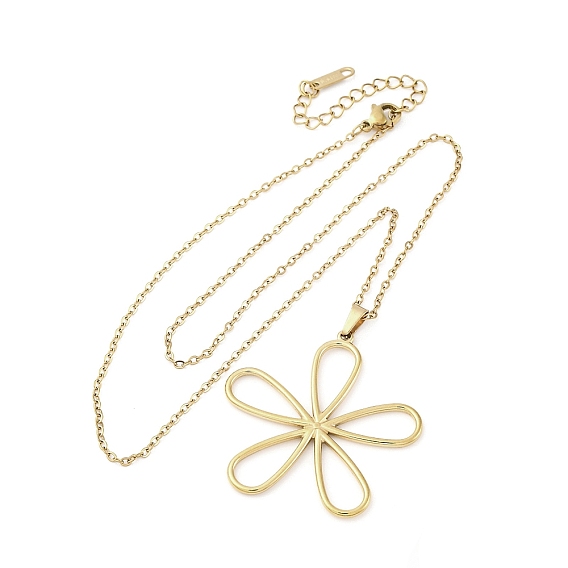 Полые цветы 304 ожерелья с подвесками из нержавеющей стали, ионное покрытие (ip)