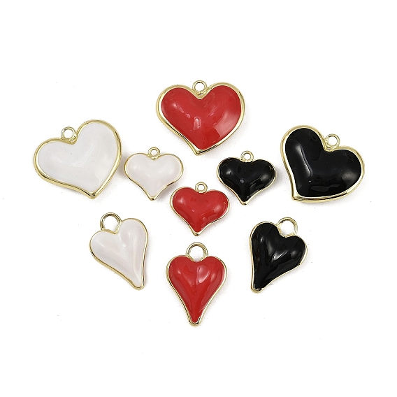 Латунь эмаль подвески, долговечный, без кадмия и без свинца, стойки покрытие, реальный 18 k позолоченный, шарма сердца
