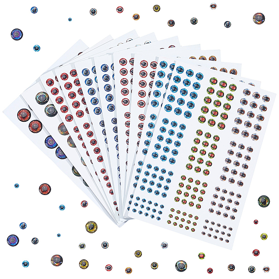 10 листы смоляных наклеек с изображениями, имитация рыбьего глаза