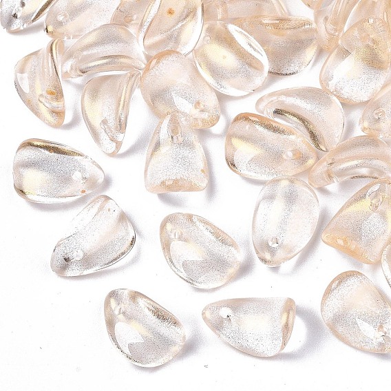 Прозрачные брызги окрашенные стеклянные подвески, с блеском порошок, Petaline