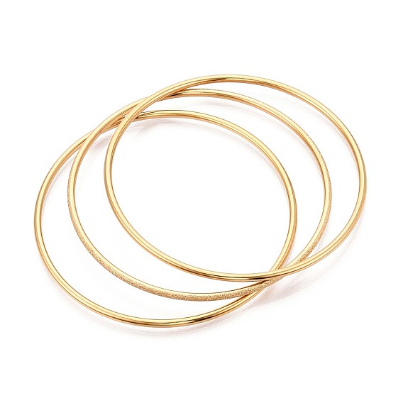 3шт. 304 набор простых браслетов из нержавеющей стали для женщин, кольцо