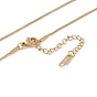2Pcs 2 Style 304 Stainless Steel Leaf Pendant Necklaces Set, Herringbone & Snake Chains Stackable Necklaces for Women