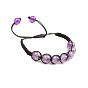 Adjustable Yoga Bracelet with Amethyst Agate Stone and Seven-Color Beaded Weave