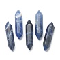 Faceted Natural Sodalite Beads, Healing Stones, Reiki Energy Balancing Meditation Therapy Wand, Double Terminated Point, for Wire Wrapped Pendants Making, No Hole/Undrilled