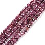 Гранат природный бисер нитей, круглые, граненые