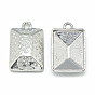 Alloy Pendant Rhinestone Settings, Rectangle
