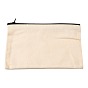 Blank DIY Craft Bag Canvas Pencil Pouch, with Black Zipper, Cosmetic Bag Multipurpose Travel Toiletry Pouch