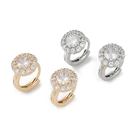 Серьги-кольца из прозрачного кубического циркония, украшения из латуни для женщин