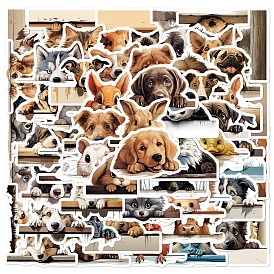 60Pcs Cute Animals PVC Waterproof Sticker Labels, Self-adhesion, for Suitcase, Skateboard, Refrigerator, Helmet, Mobile Phone Shell