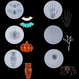 Halloween Theme DIY Food Grade Silicone Mold, Resin Casting Molds, for UV Resin, Epoxy Resin Craft Making