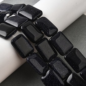 Синтетический синий авантюрин бисер нитей, прямоугольные