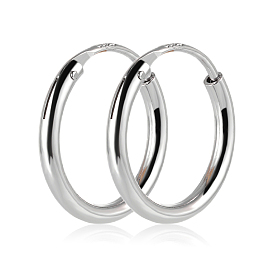 925 Sterling Silver Hoop Earrings Endless Unisex Small Hoop Earrings 40mm Gold Plating Huggie Hoop Earrings for Women Men