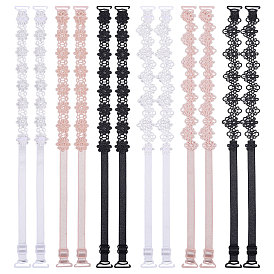 6 пары 6 цвета полиэстеровые бретели для бюстгальтера, регулируемый держатель лямок бюстгальтера, с пластиковой пряжкой, цветок