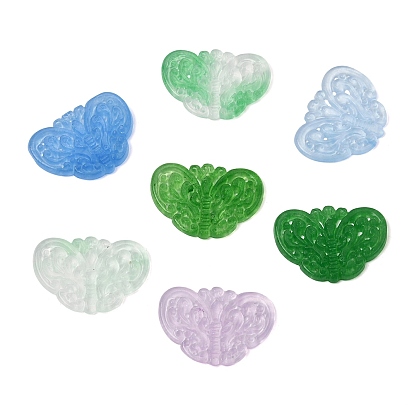 Подвески из натурального кварца с резьбой, бабочки прелести, окрашенные