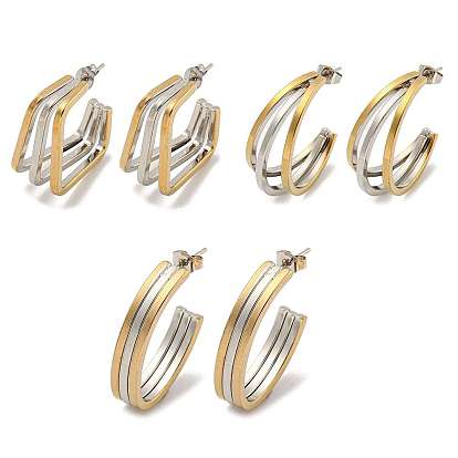 202 многослойные серьги-гвоздики из нержавеющей стали, с 304 штифтами из нержавеющей стали для женщин