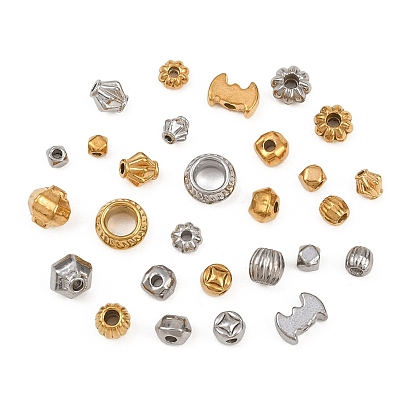 304 из нержавеющей стали бусы, реальный 18 k позолоченный