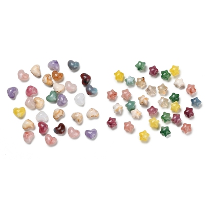 Непрозрачные акриловые бусины градиентного цвета