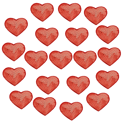 20 шт. Компьютеризированная вышивка на ткани утюгом / пришивание заплат, аксессуары для костюма, пайеттские аппликации, сердце