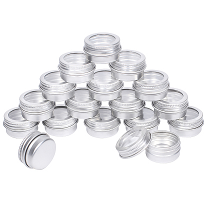 Round Aluminium Tin Cans, Aluminium Jar, Storage Containers for Cosmetic, Candles, Candies, with Screw Top Lid