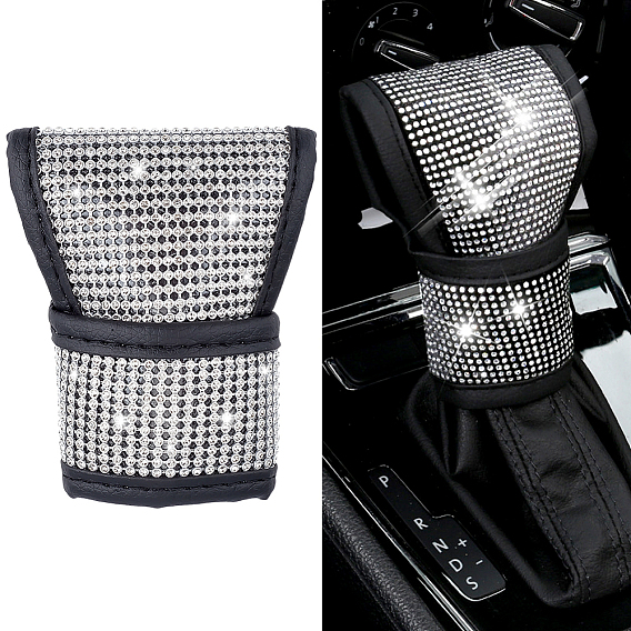 2шт. накладки на ручной тормоз из искусственной кожи, со стразами