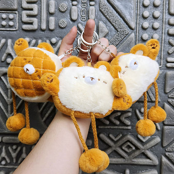 Пушистый брелок для женщин, автомобильная подвеска-подвеска на сумку, хлеб