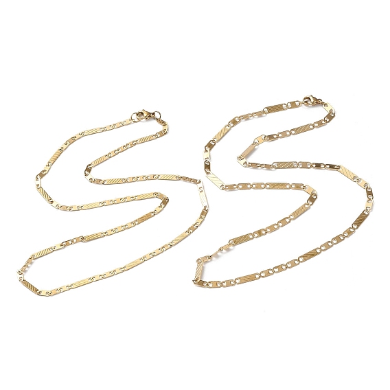 PVD Vacuum Plating 304 Stainless Steel Oval Link Chain Necklaces
