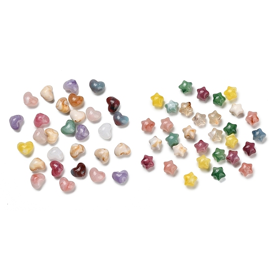 Непрозрачные акриловые бусины градиентного цвета