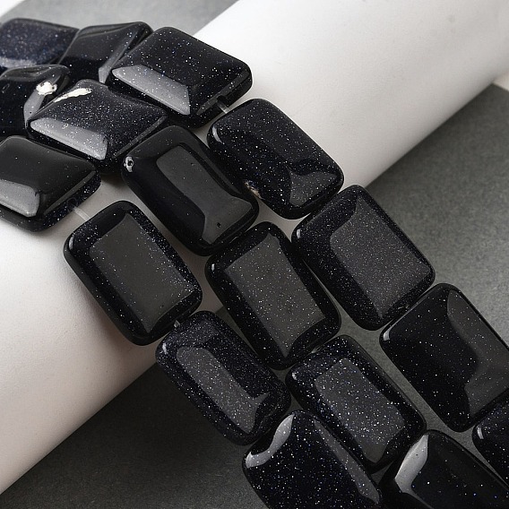 Синтетический синий авантюрин бисер нитей, прямоугольные