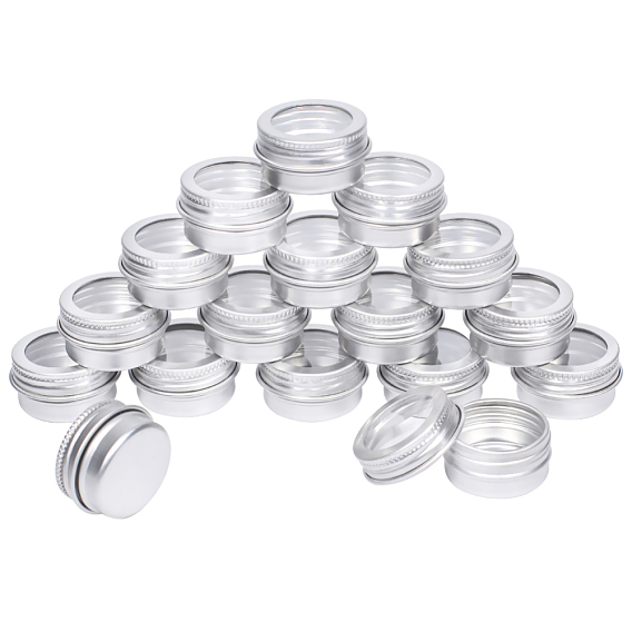 Round Aluminium Tin Cans, Aluminium Jar, Storage Containers for Cosmetic, Candles, Candies, with Screw Top Lid