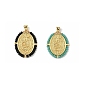 Латунь стекло кулоны, овал и змея, долговечный, без свинца и без кадмия, стойки покрытие, реальный 18 k позолоченный