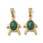 Синтетического малахита подвески, Подвески в виде черепах с 304 оправой из нержавеющей стали