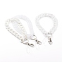 Acrylic Curb Chain Mobile Straps Sets, with Alloy Swivel Clasps and Nylon Thread, Platinum
