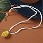 Bohemian Long Fruit Bead Necklace - Cute, Creative, European and American Fashion Pineapple Pendant.