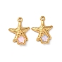 304 из нержавеющей стали акриловые подвески, текстурированные подвески в виде морских звезд, золотые