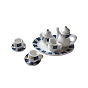 Mini Ceramic Tea Sets, including Cup, Teapot, Saucer, Sugar Bowl, Cream Pitcher, Miniature Ornaments, Micro Landscape Garden Dollhouse Accessories, Pretending Prop Decorations